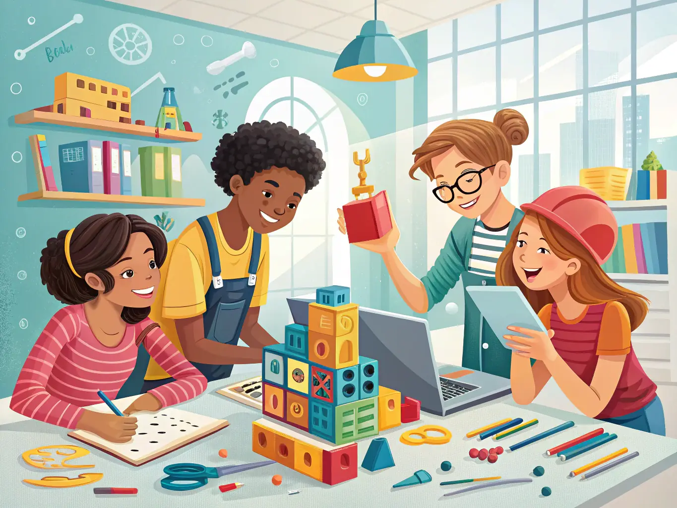 A diverse group of students working together on a banner for an upcoming university sports event, demonstrating teamwork and creative collaboration.