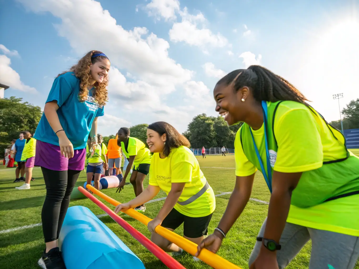 A photo of students volunteering at a local community sports event organized by ASUR, showing their commitment to giving back and engaging with the wider community.